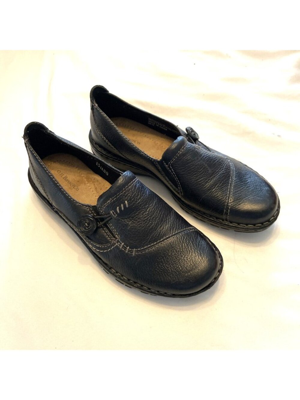 GH Bass Bradshaw Black Slip On Womens shoes Size 7M